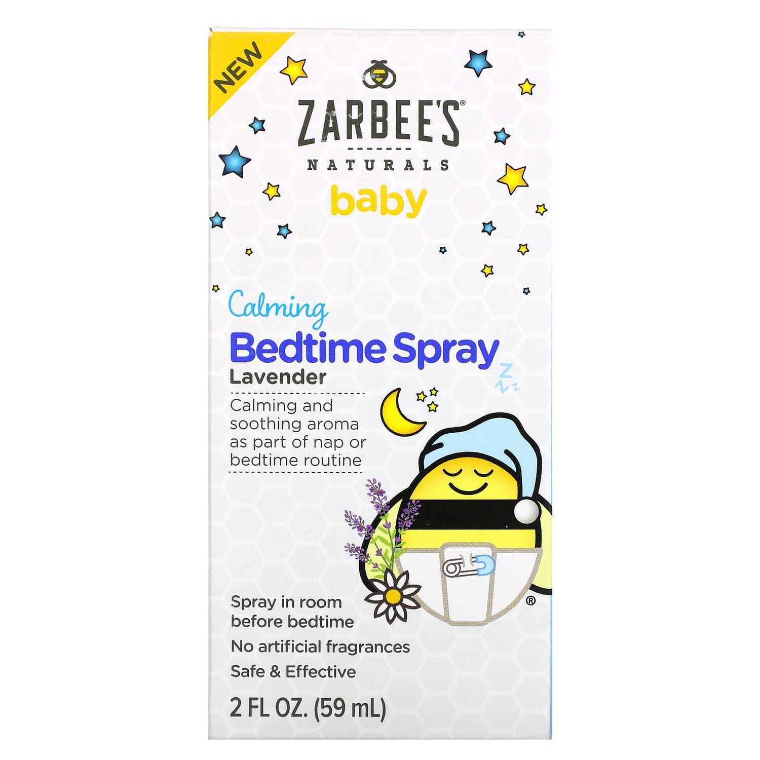 

Детский Успокаивающий Спрей Zarbees перед сном, лаванда, 59 мл