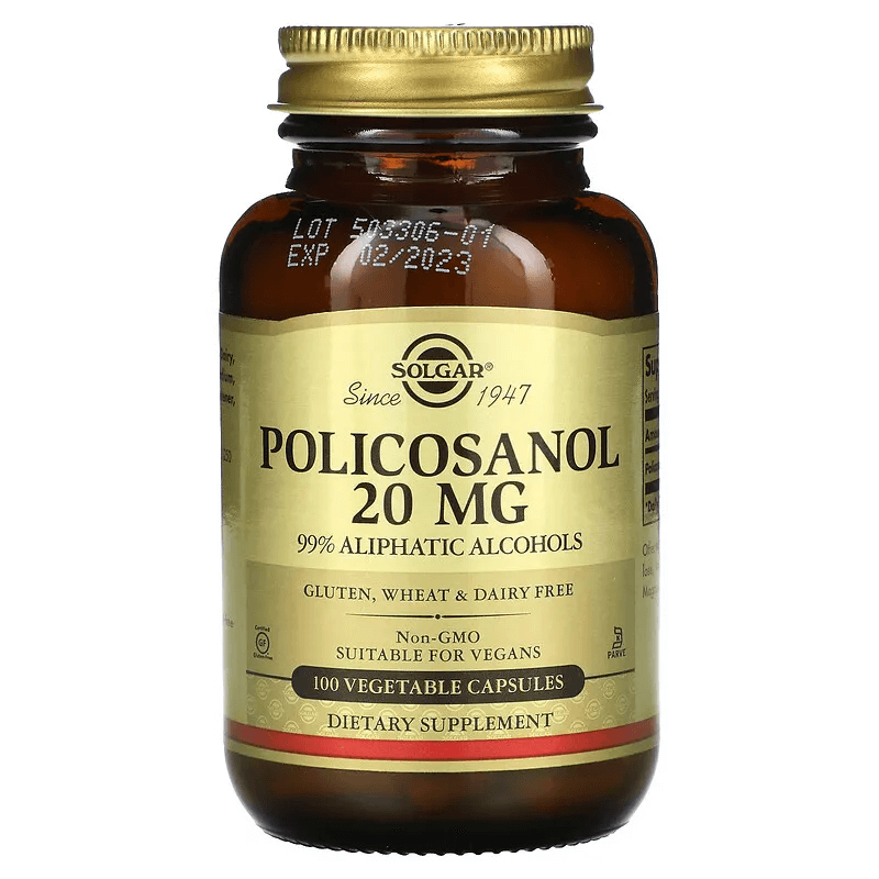 Поликосанол, 20 мг, 100 вегетарианских капсул, Solgar solgar поликосанол 20 мг 100 вегетарианских капсул