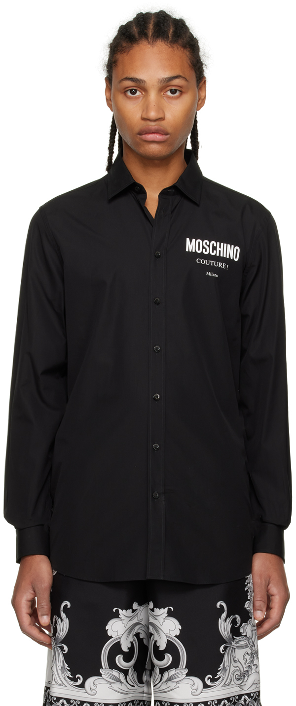 Черная рубашка \Couture\ Moschino