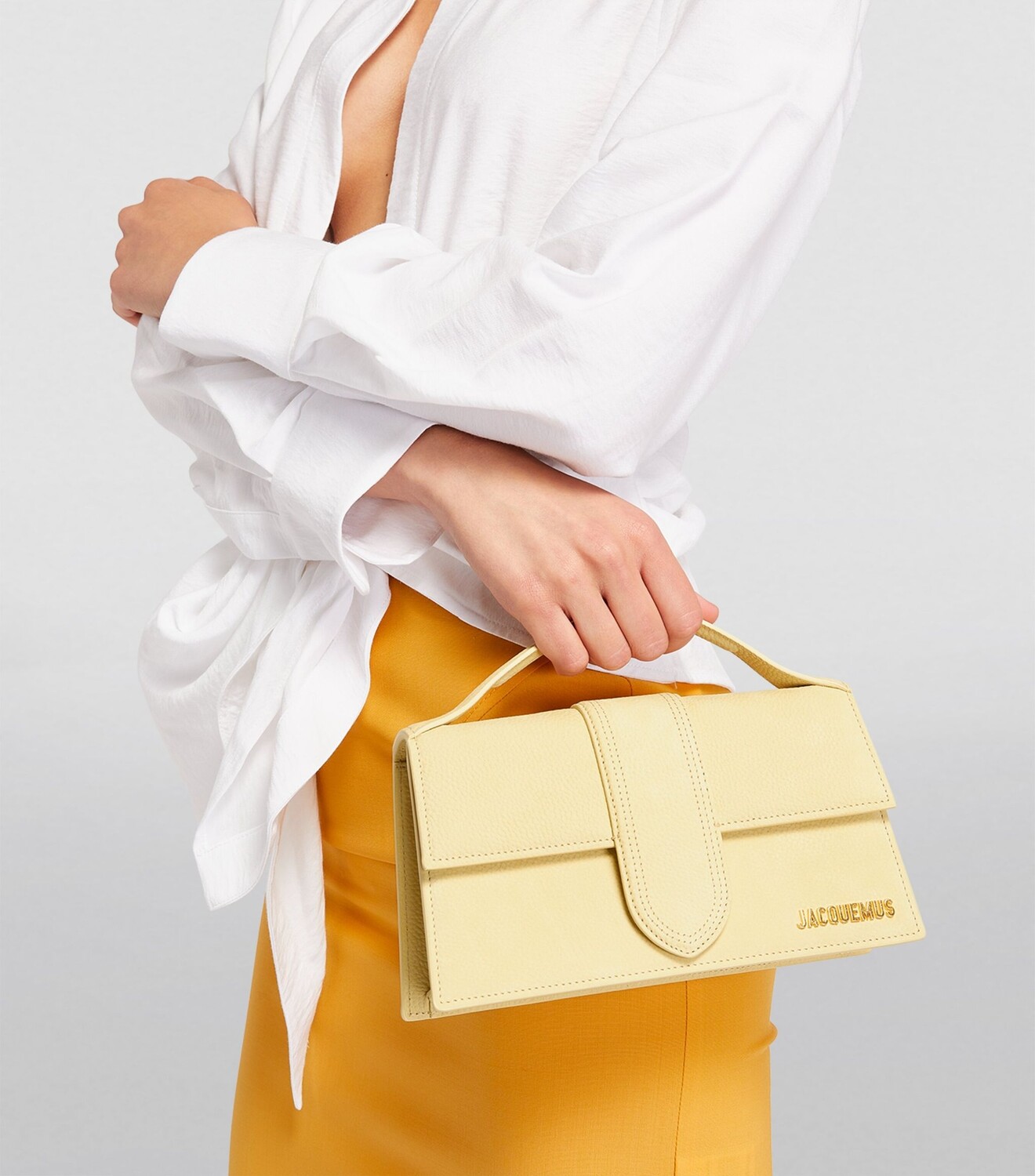

Кожаная сумка Le Grand Bambino Jacquemus, светло-желтый