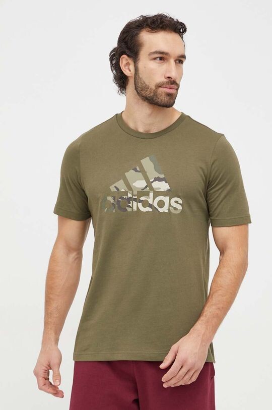 

Хлопковая футболка adidas, зеленый