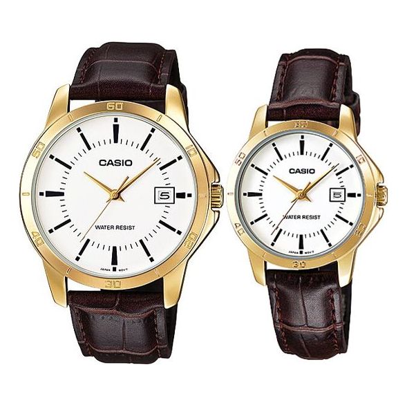 Часы CASIO Couple Quartz Waterproof White Analog, белый kenneth scott analog couple watch k22035 kbkw g k22035 kbkw l