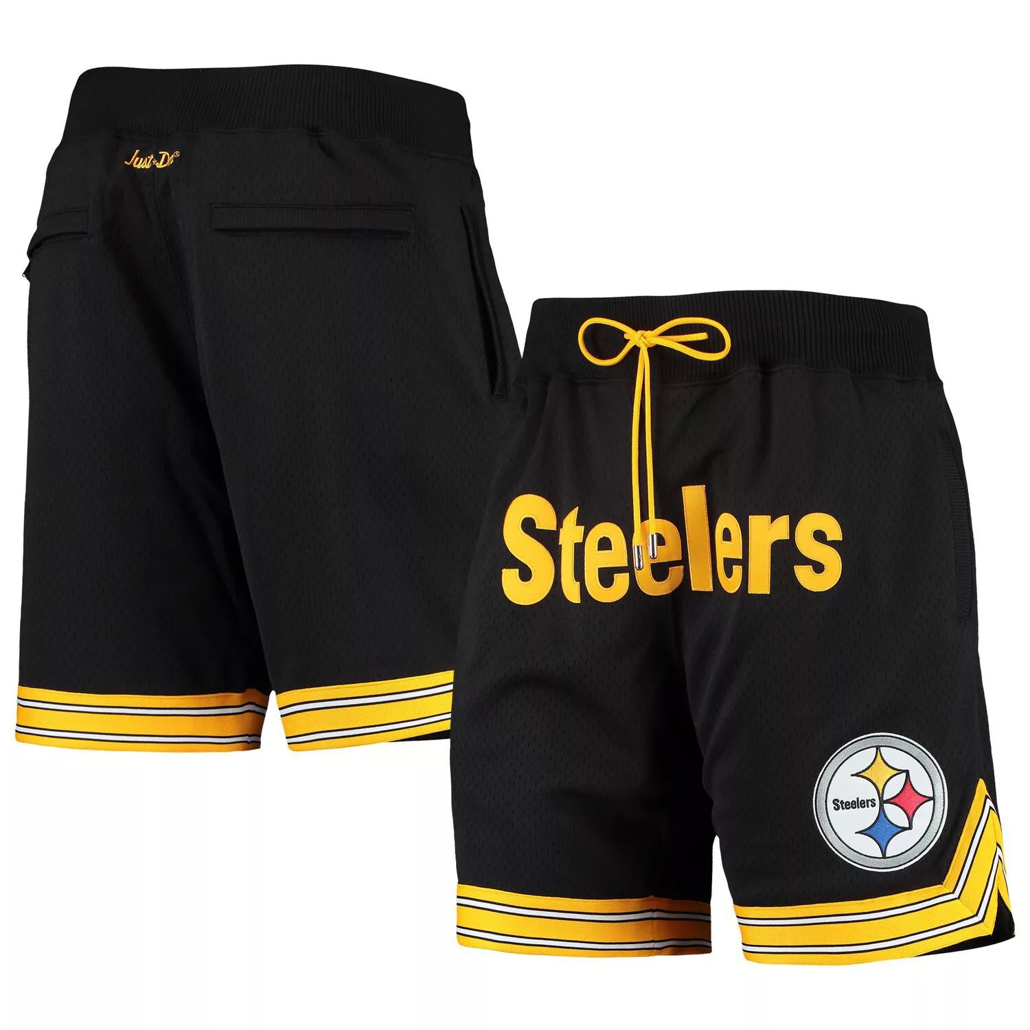 Мужские черные шорты Mitchell & Ness Pittsburgh Steelers Just Don Gold Rush