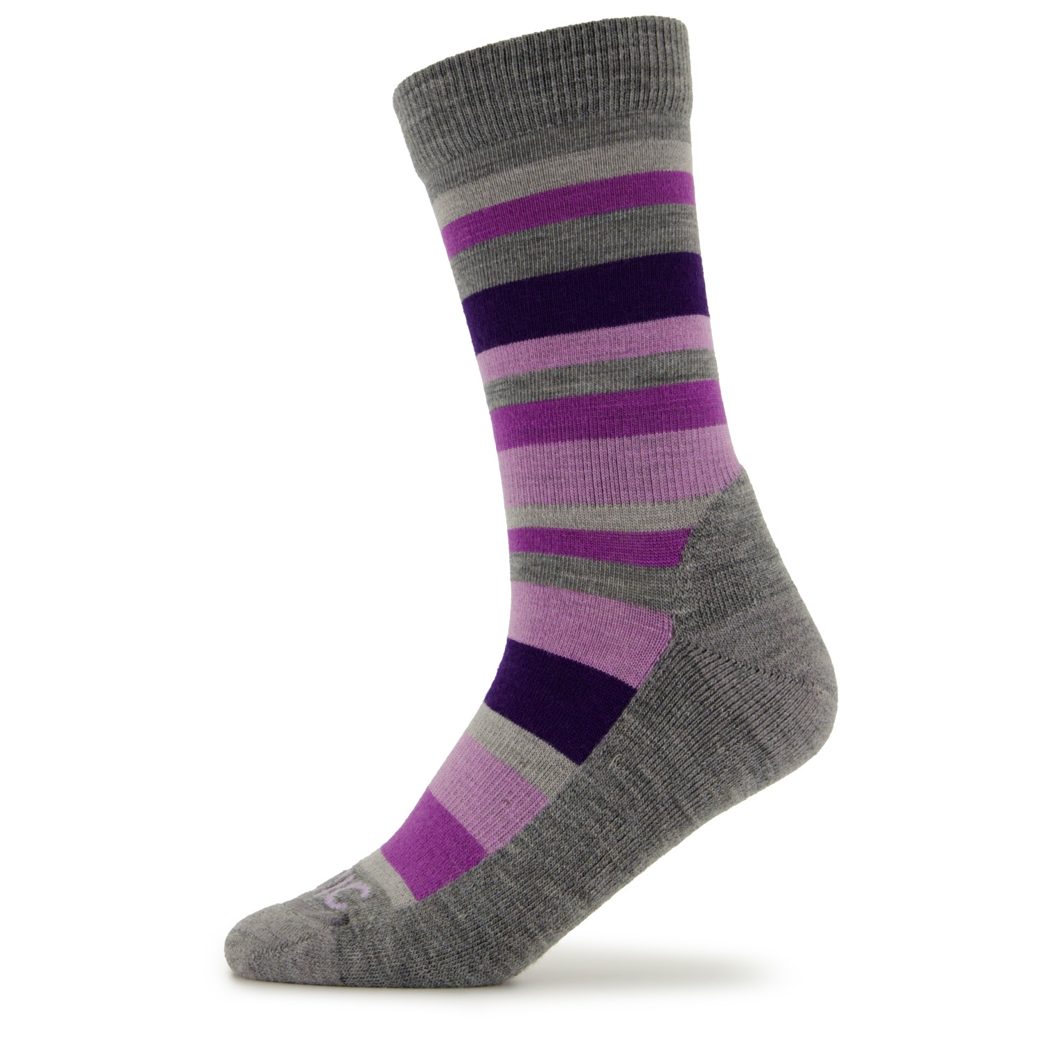 Походные носки Stoic Merino Trekking Crew Socks Stripes, цвет Grey/Purple