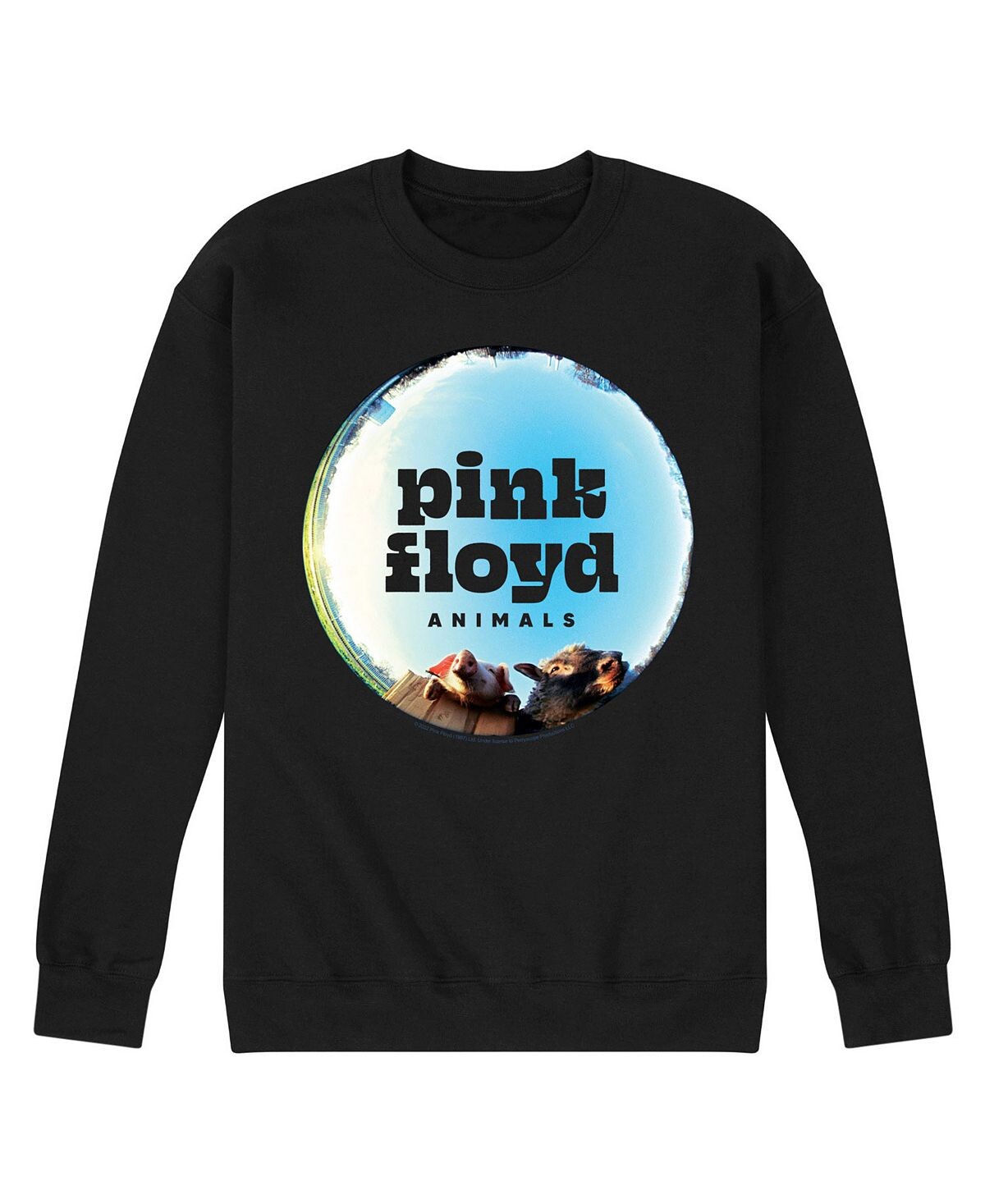 

Мужская флисовая футболка pink floyd fisheye animals AIRWAVES, черный
