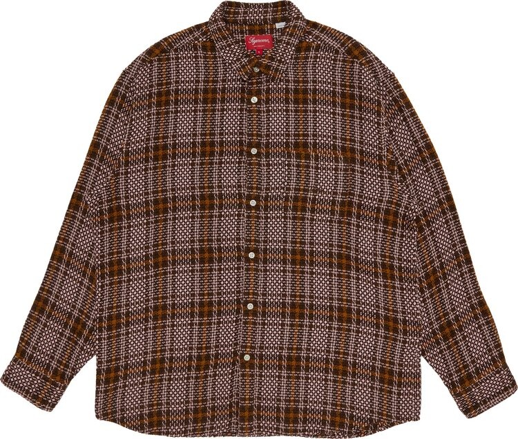 

Рубашка Supreme Basket Weave Plaid Shirt 'Brown', коричневый
