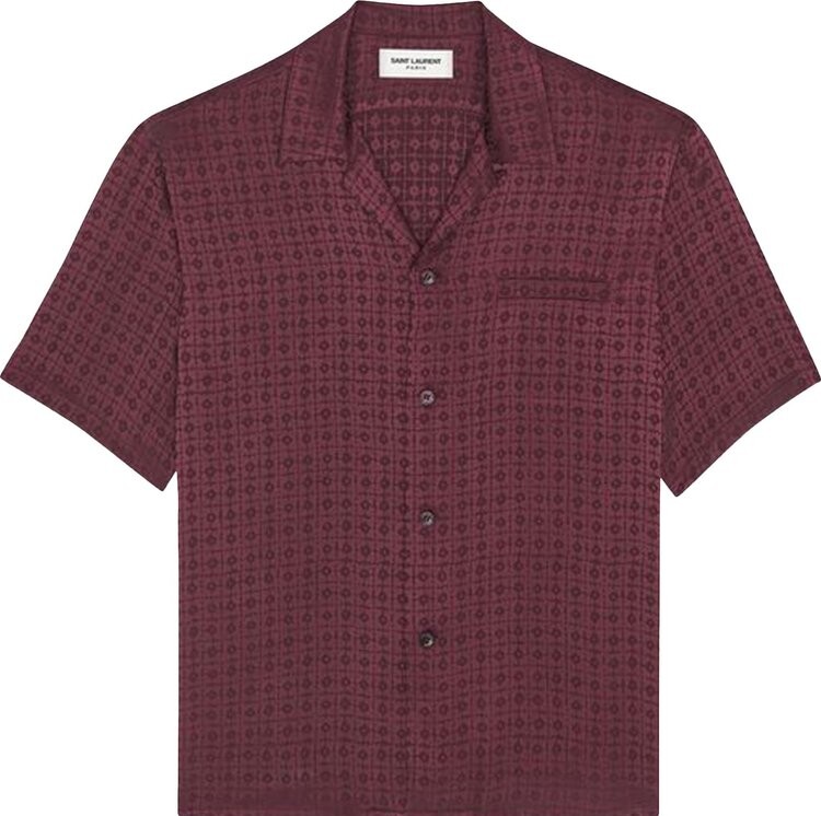 

Рубашка Saint Laurent Shark Collar Shirt 'Prune', красный