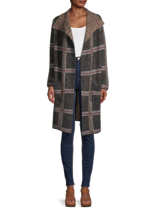 

Элегантный кардиган с отложным воротником Joseph A Preppy plaid