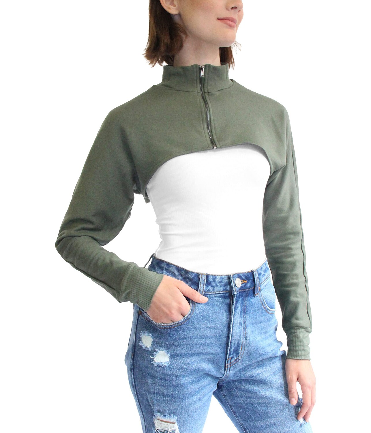 

Пуловер Madden Girl, Zip Front Shrug w/ Tank Twofer