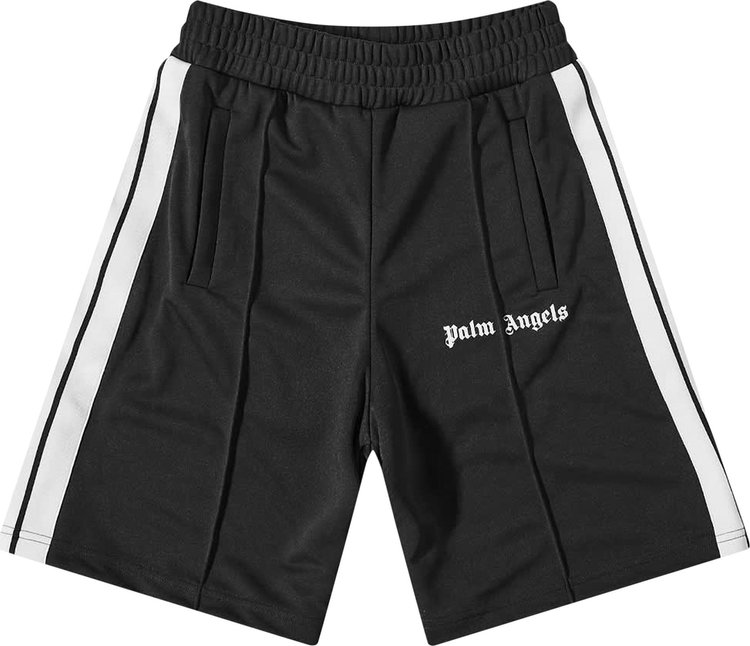 Шорты Palm Angels Classic Track Shorts 'Black/White', черный - фото