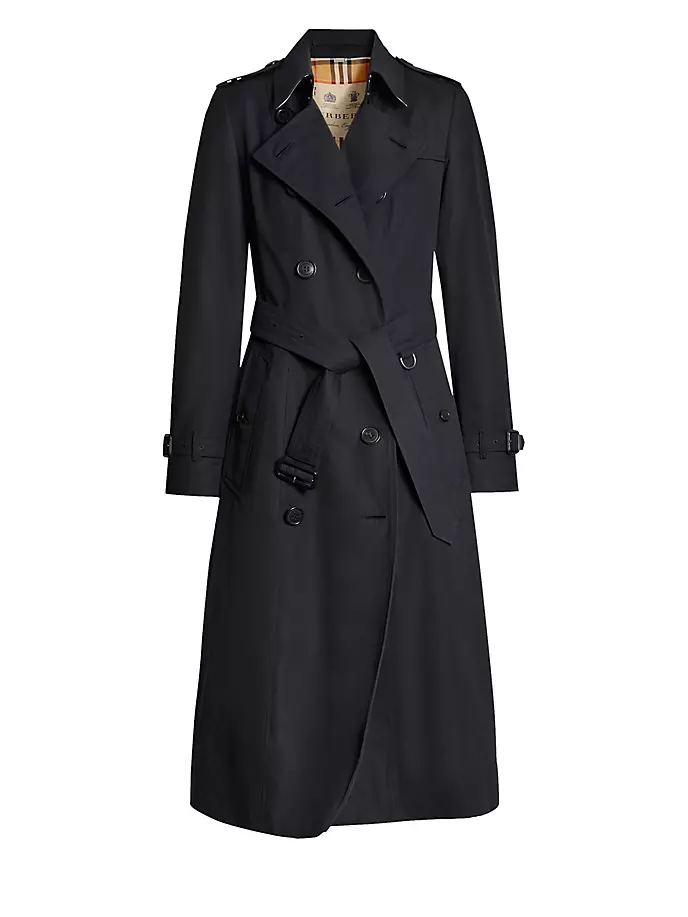 

Длинный тренч Heritage Chelsea Burberry, цвет midnight