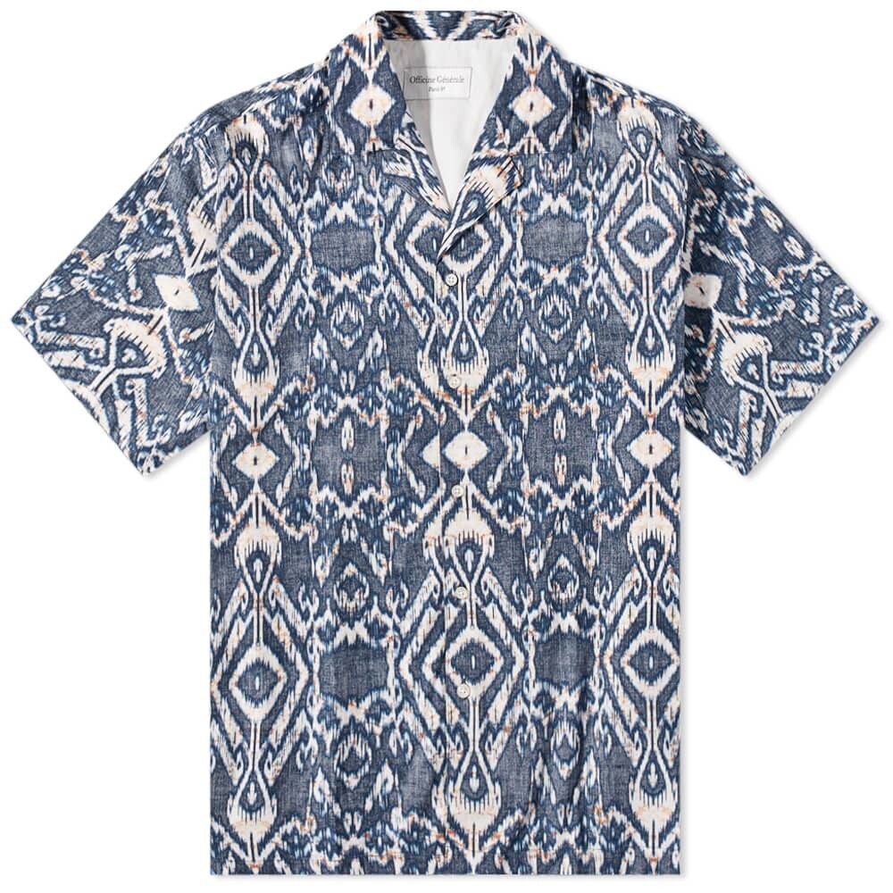 

Рубашка Officine Générale Eren Short Sleeve IKAT Print Shirt