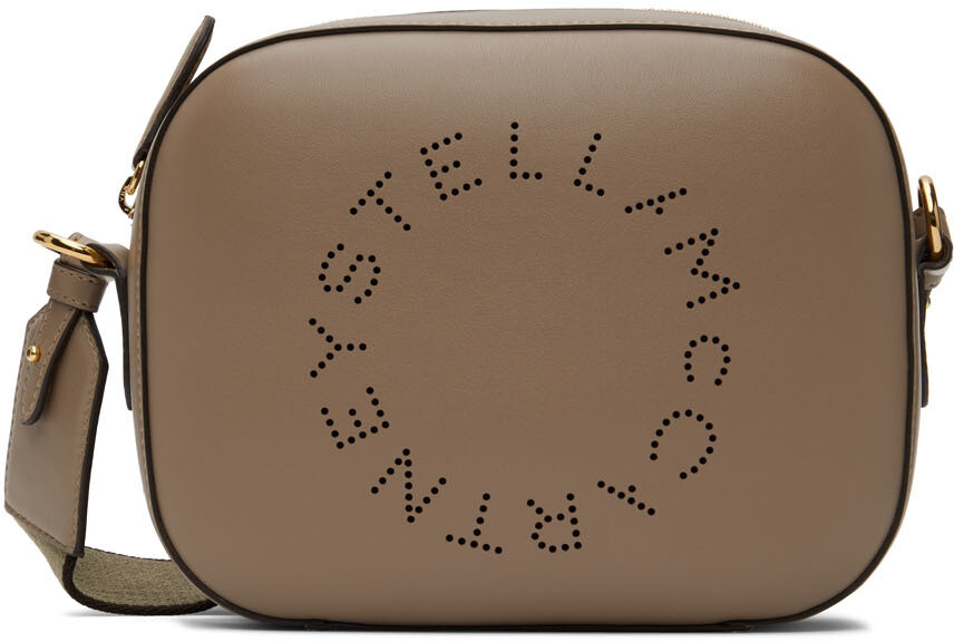 

Серо-коричневая сумка через плечо с мини-логотипом Stella McCartney