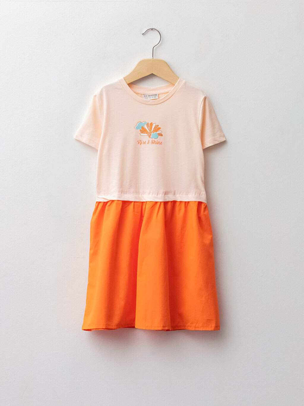 

Платье для девочек с круглым вырезом и короткими рукавами LCW Kids