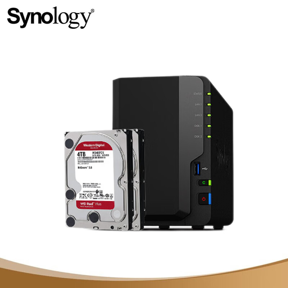 

Сетевое хранилище Synology DS220+ с 2 отсеками с Western Digital Red WD40EFZX емкостью 4 ТБ