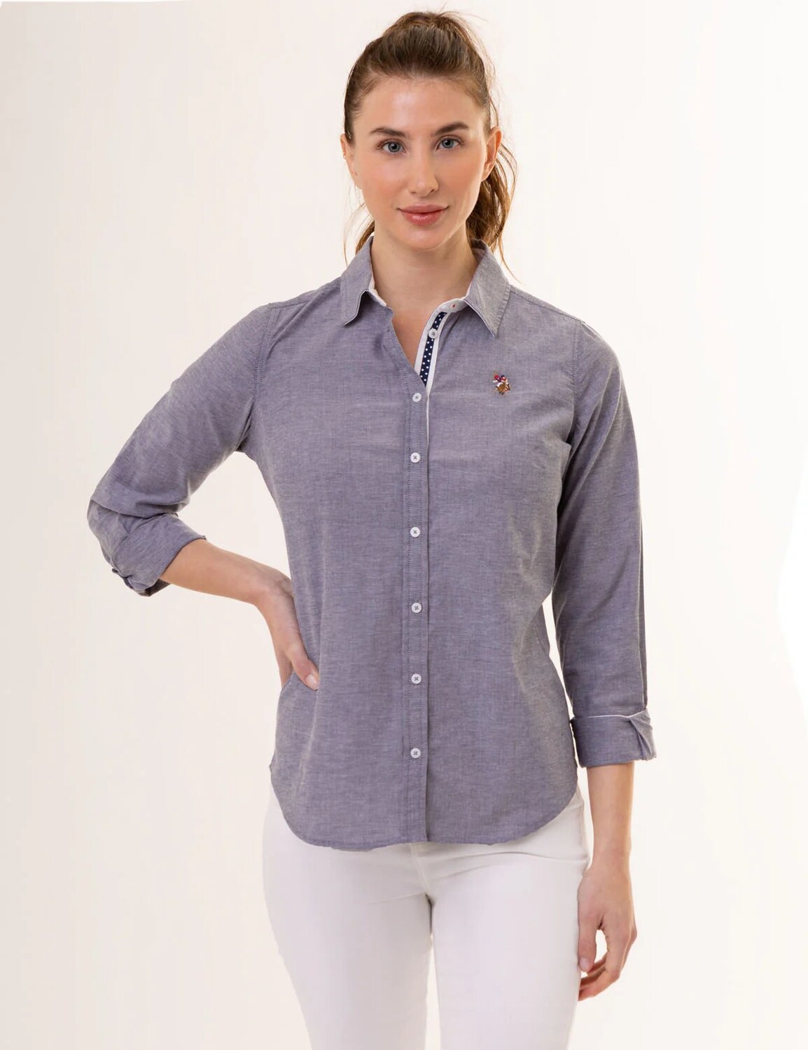 

Рубашка-оксфорд женская U.S. Polo Assn.Multi Tonal Small Logo, синий