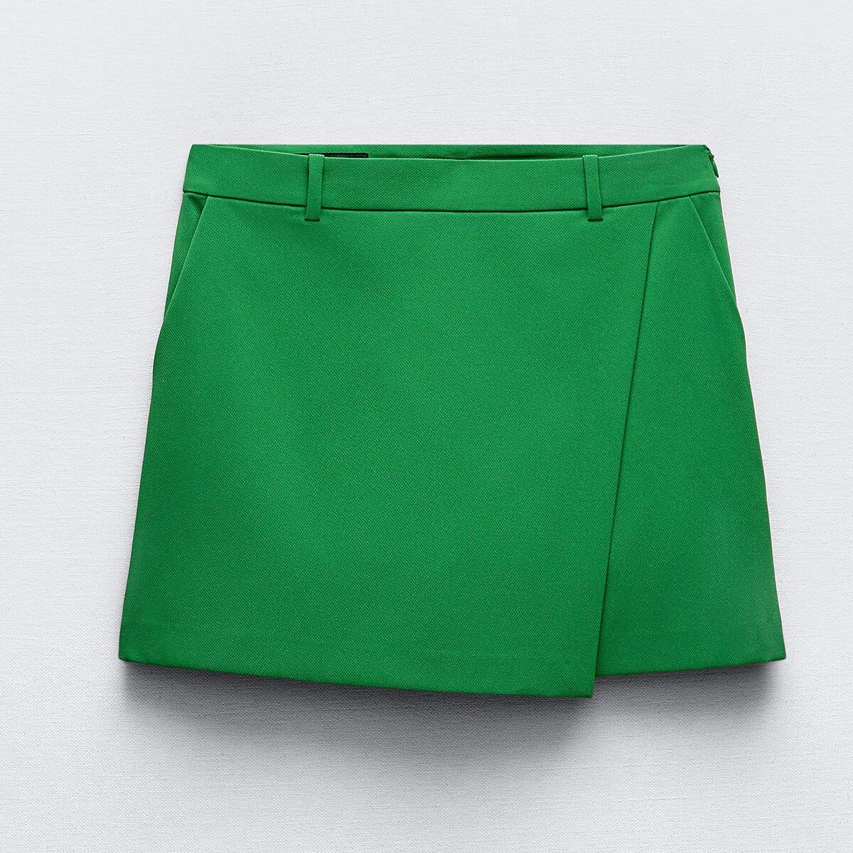 Юбка-шорты Zara Crossover Culottes, зеленый юбка шорты zara crossover culottes светло зеленый