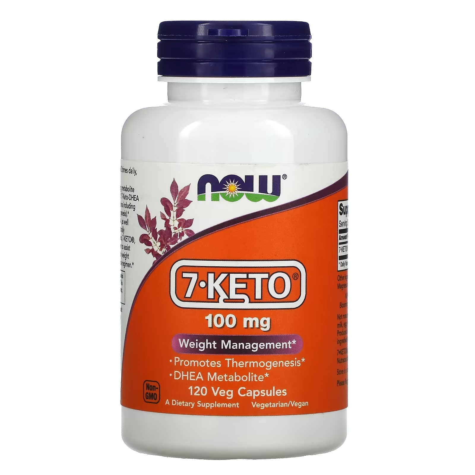 NOW Foods 7-KETO 100 мг, 120 растительных капсул now foods 7 keto leangels 100 мг 120 мягких желатиновых капсул