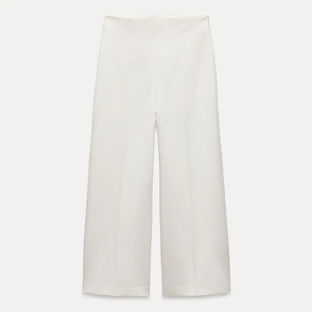 

Брюки Zara Zw Collection Wide-leg, кремовый