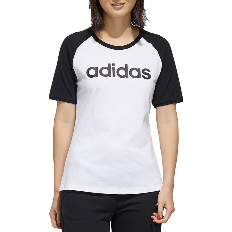 

Футболка Adidas Sports Casual Short Sleeve, белый/черный