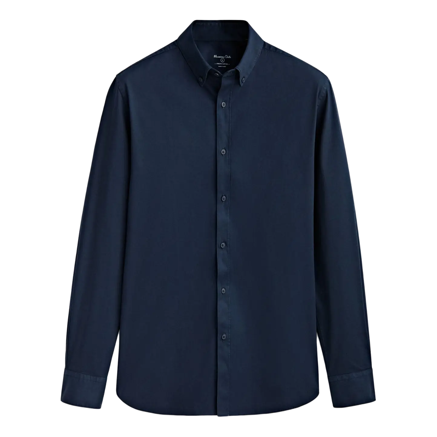 

Рубашка Massimo Dutti Textured Cotton Stretch, темно-синий