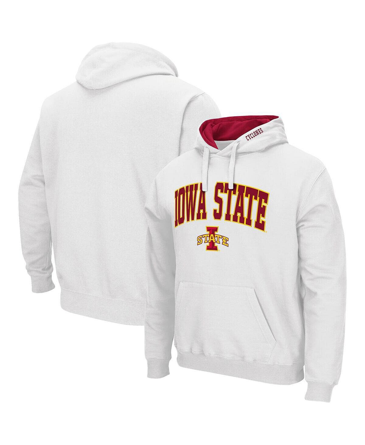 

Белая мужская толстовка с капюшоном iowa state cyclones arch & logo 3.0 pullover Colosseum, белый