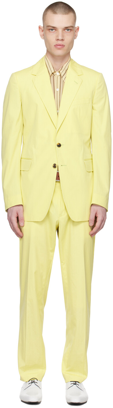 

Желтый костюм с двумя пуговицами Dries Van Noten