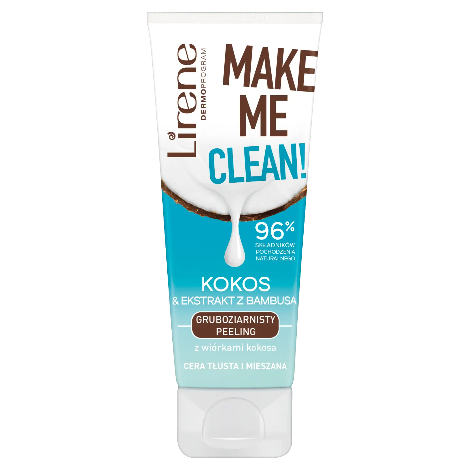 

Lirene Make Me Clean! крупнозернистый скраб для лица с экстрактом кокоса и бамбука, 75 мл