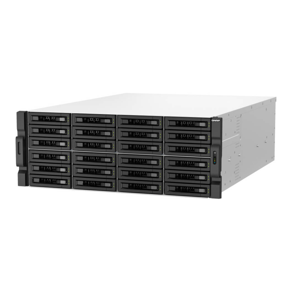Серверное сетевое хранилище QNAP TS-h3087XU-RP, 30 отсеков, 64 ГБ, без дисков, черный цена и фото