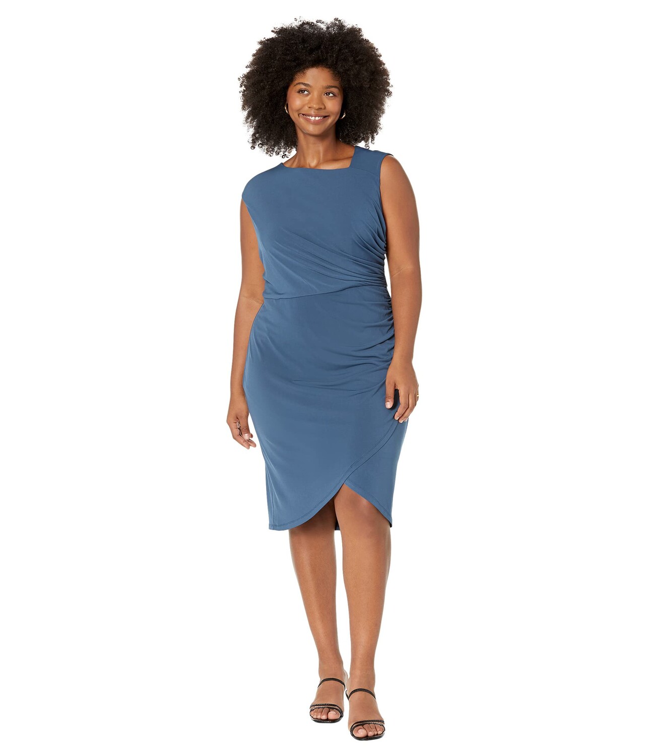 

Платье London Times, Plus Size Asymmetrical Shirred Tulip Dress