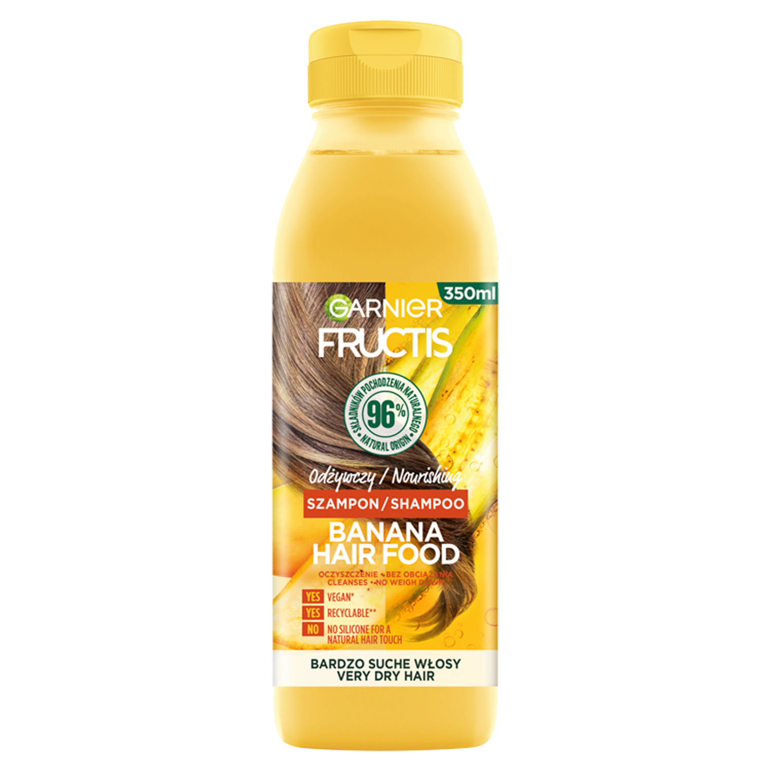 Garnier Fructis Banana Hair Food питательный шампунь для волос, 350 мл