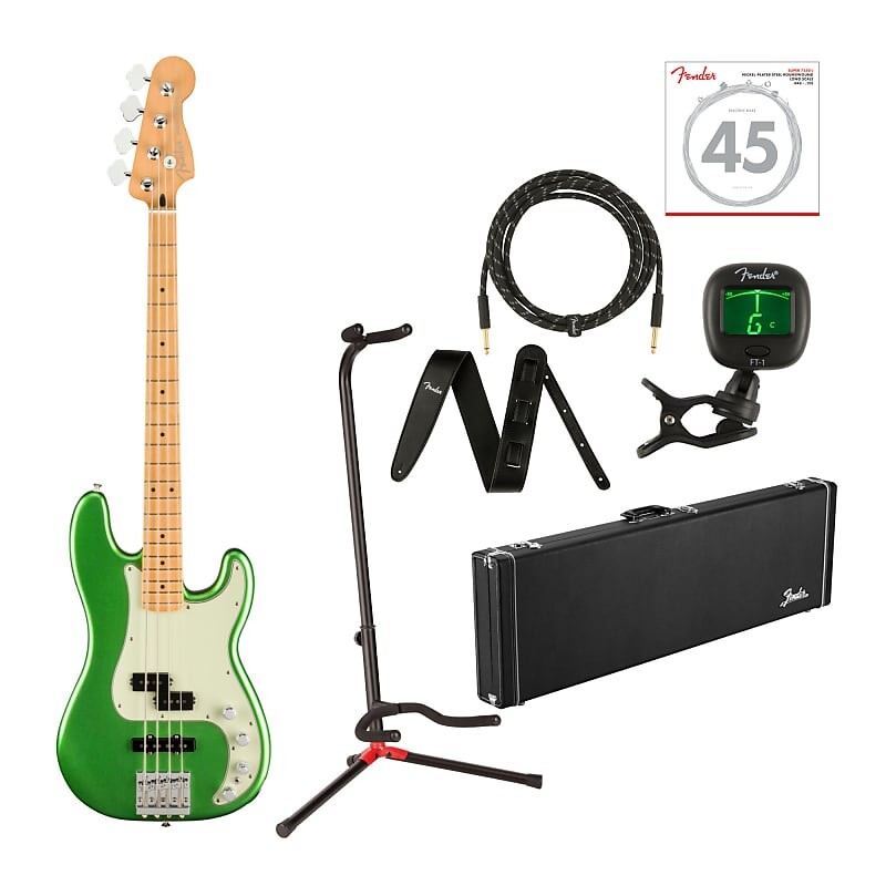 

Бас-гитара Fender Player Plus Precision с кленовой накладкой Premium Bundle - Cosmic Jade Fender Player Plus Precision Bass Guitar, Maple Fingerboard Premium Bundle