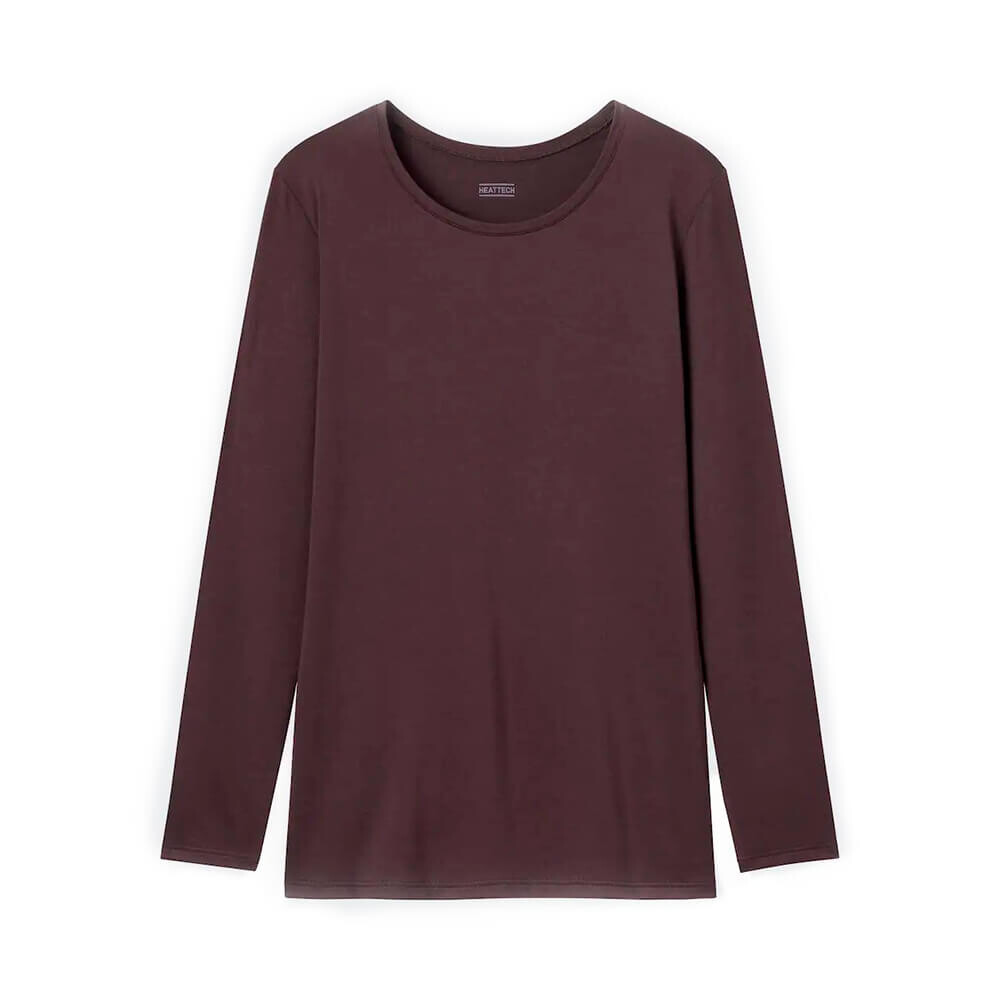 

Свитшот Uniqlo Heattech Crew Neck Long Sleeved Thermal Top, тёмно-коричневый