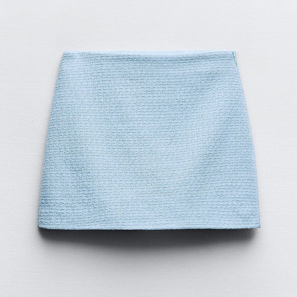 Юбка-шорты Zara Textured With Metallic Thread, голубой шорты zara faded textured небесно голубой