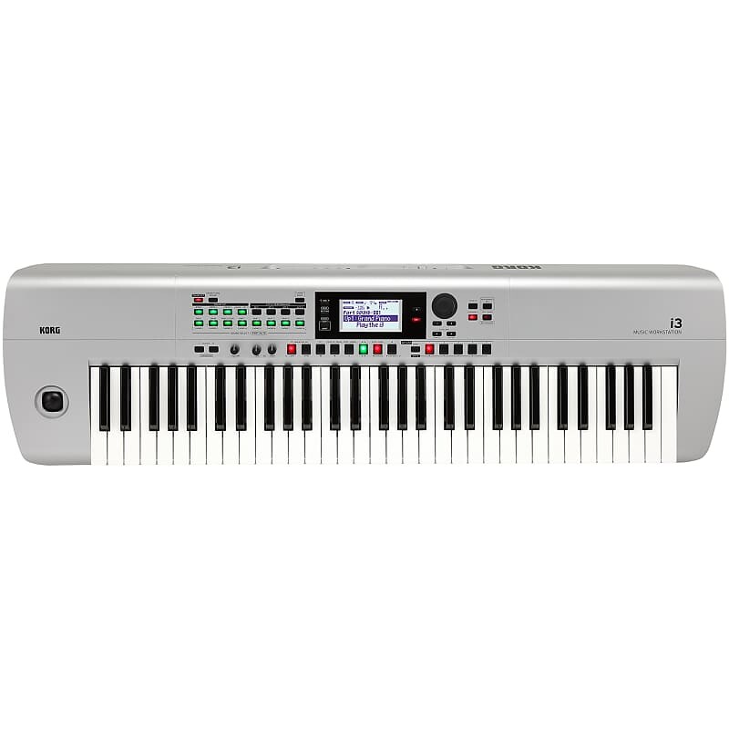 

Korg i3 61-клавишная портативная музыкальная рабочая станция с питанием от батареи, синтезатор, серебристый I3-MS