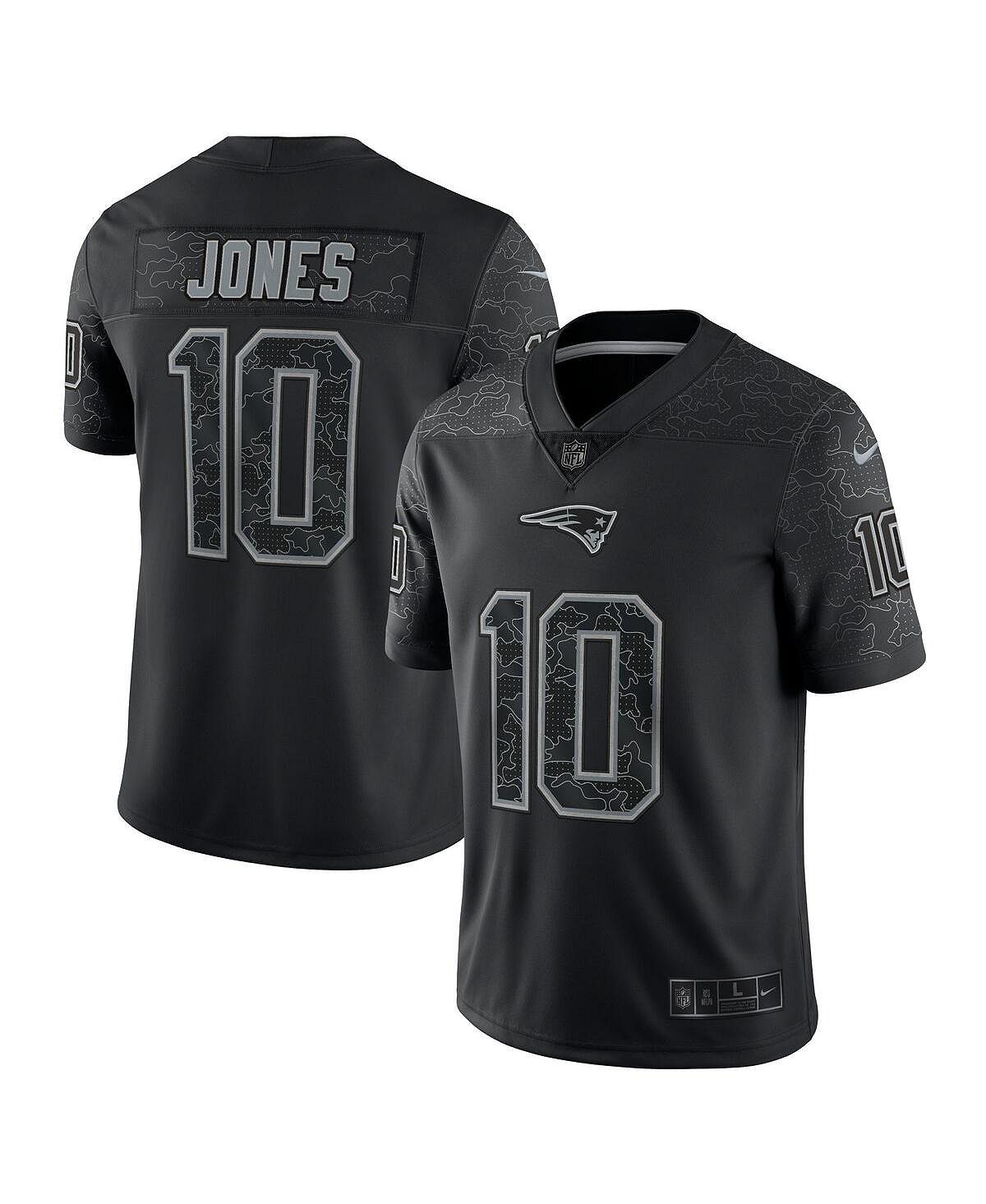 Мужской черный джерси new england patriots со светоотражающими полосами mac jones limited edition Nike, черный футболка женская nike dry оранжевый