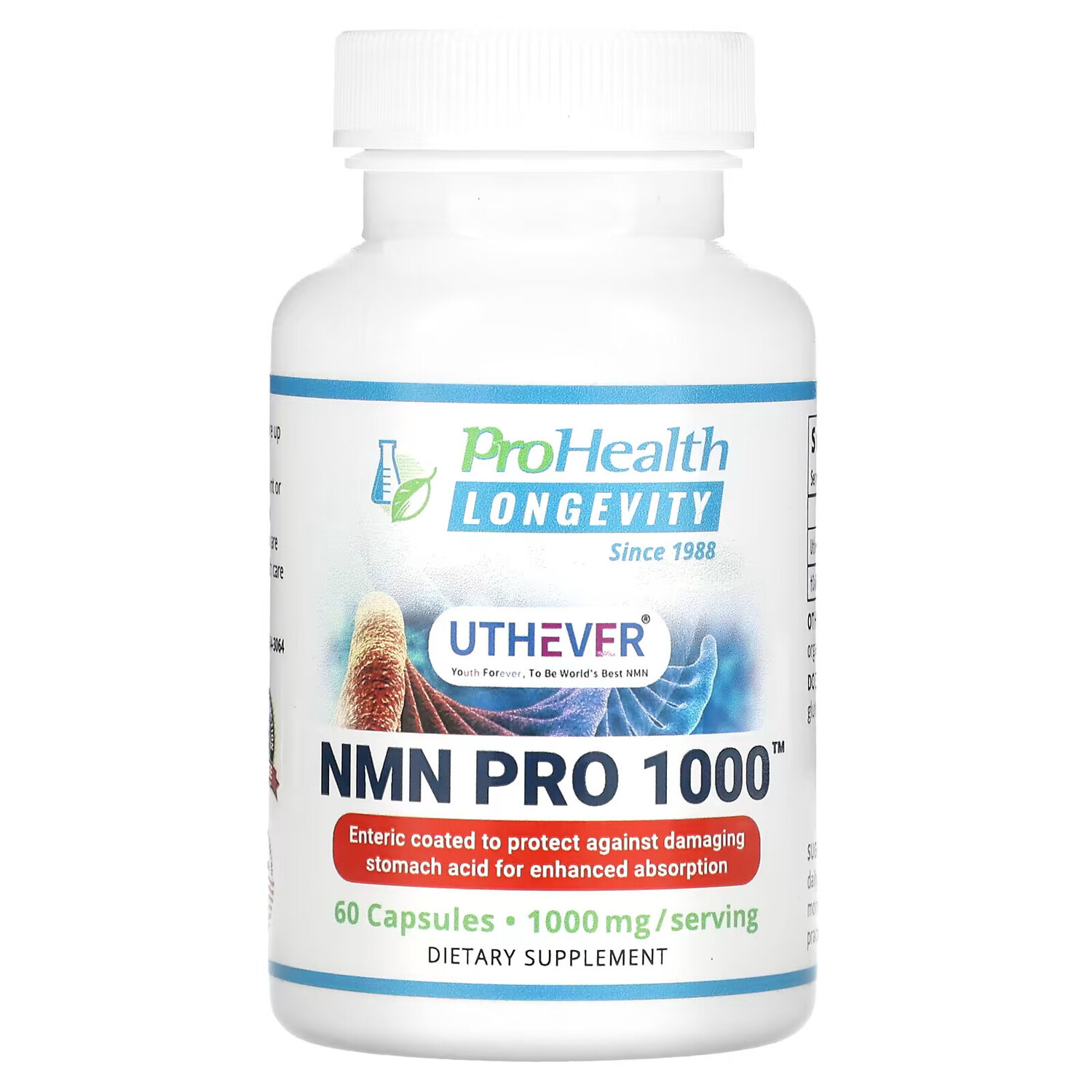 

ProHealth Longevity, Uthever, NMN Pro 1000, 500 мг, 60 капсул