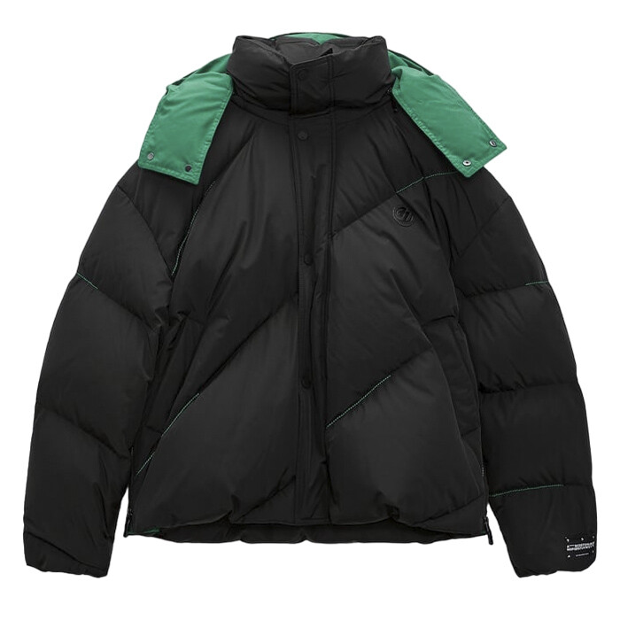

Пуховик Zara Adererror Oversize, черный/зеленый