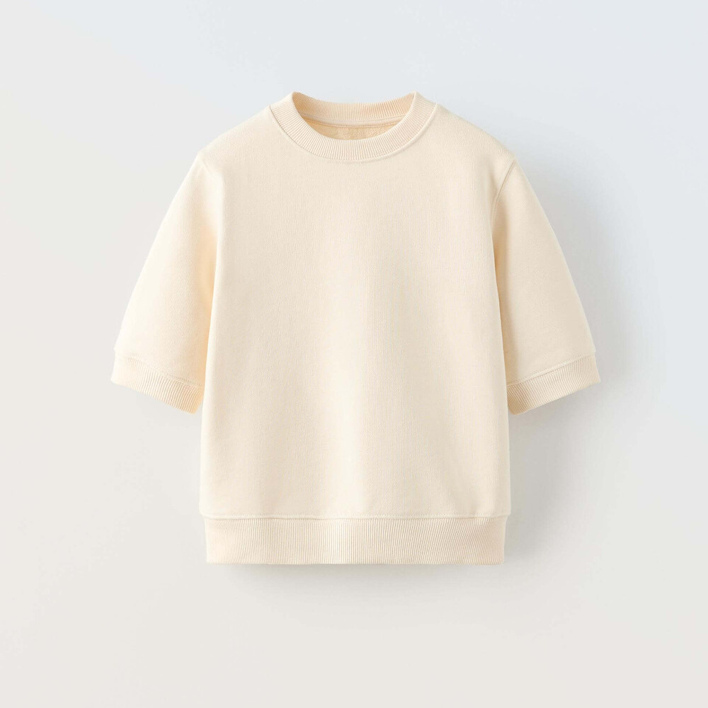 цена Свитшот Zara Short Sleeve, экрю