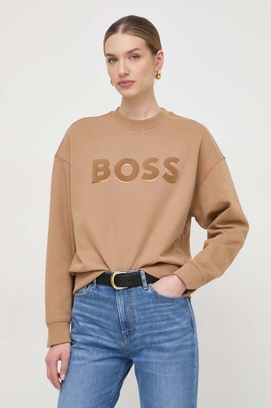 

Толстовка из хлопка Boss, бежевый