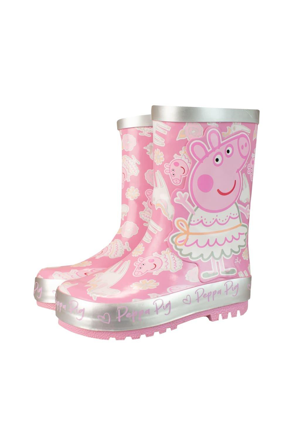 Резиновые сапоги с единорогом Peppa Pig, розовый мешок для сменной обуви свинка пеппа