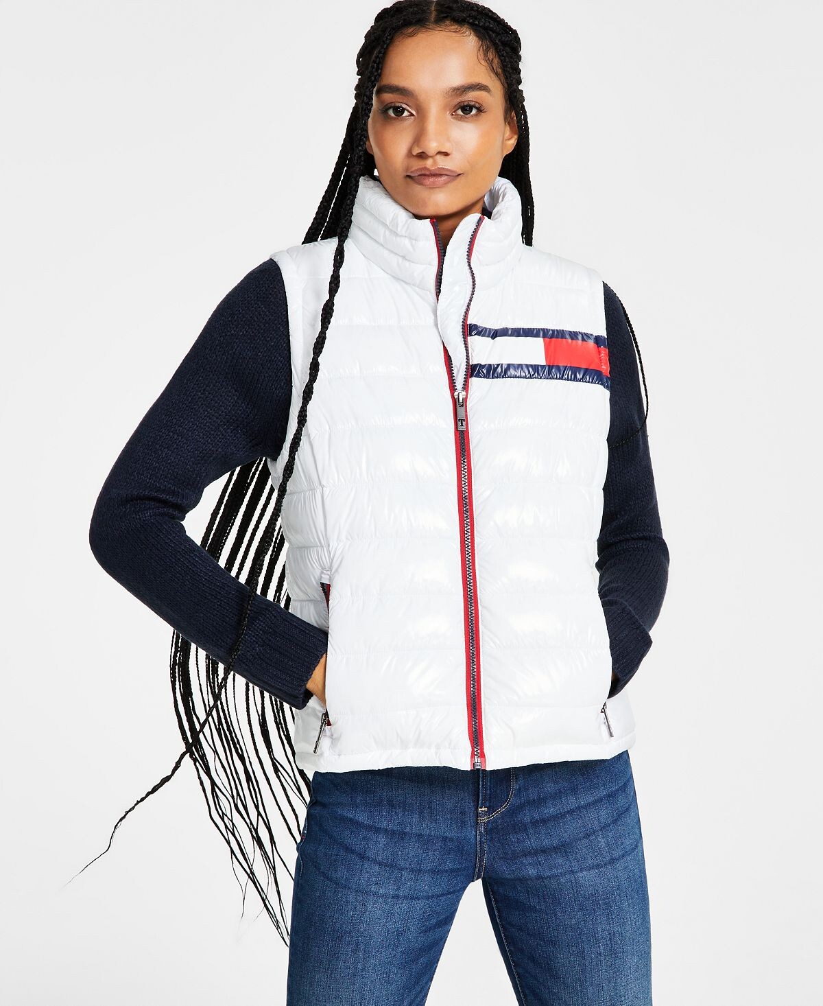 

Женский пуховик с флагом Tommy Jeans, белый
