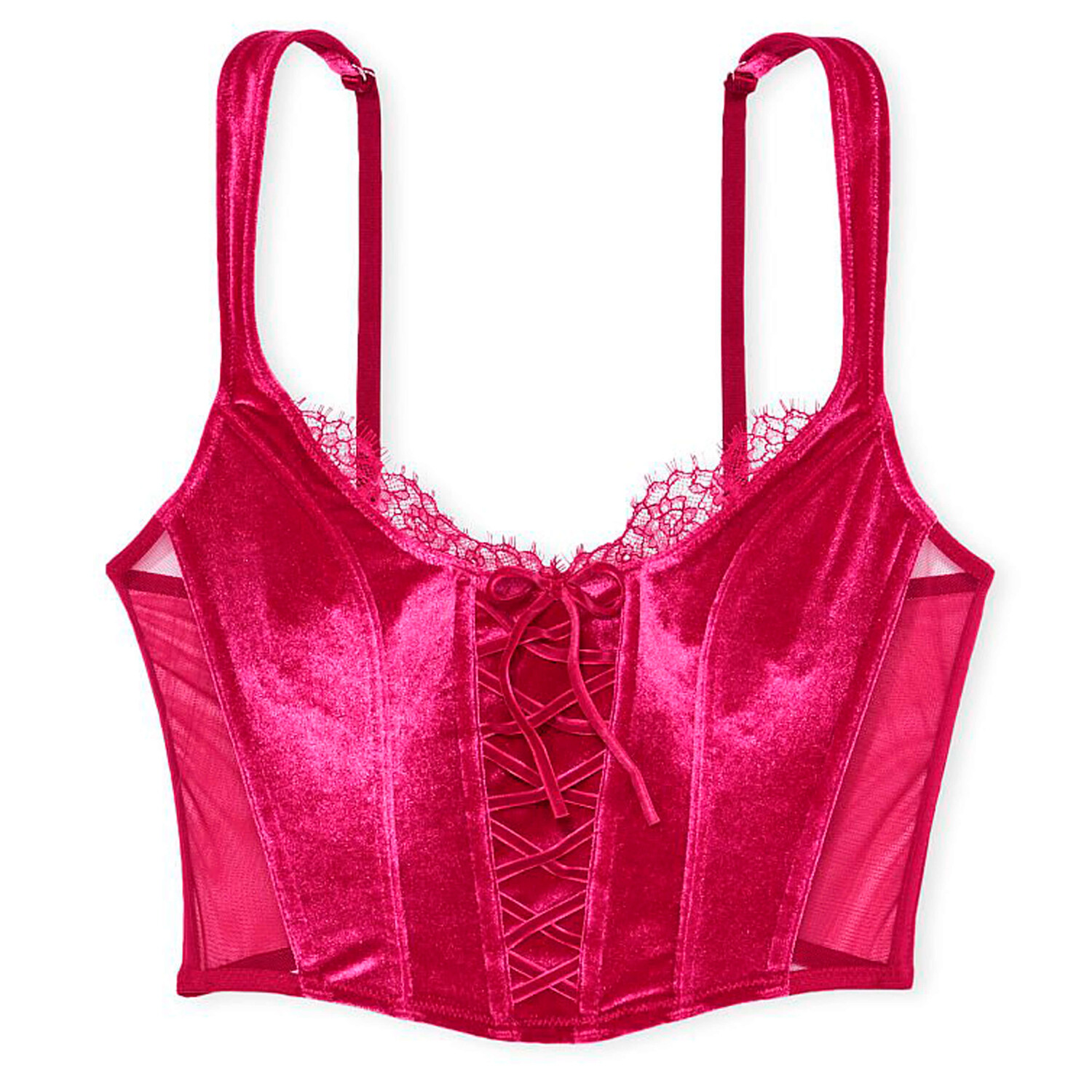 

Корсет с вышивкой и камнями Victoria's Secret Dream Angels Bejeweled Strap Unlined, бордово-красный