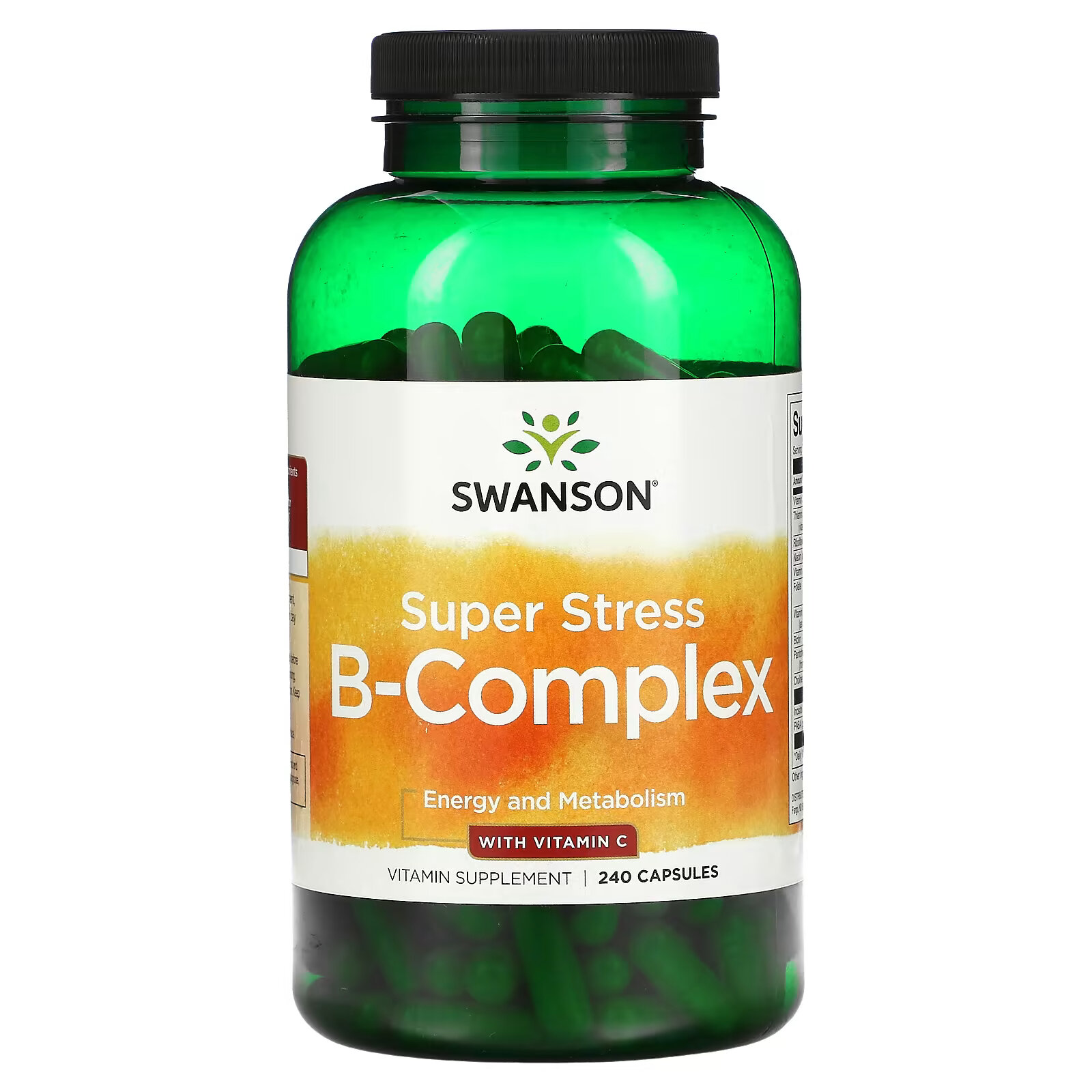 Swanson, Super Stress B-Complex с витамином C, 240 капсул swanson super stress b комплекс с витамином c 100 капсул