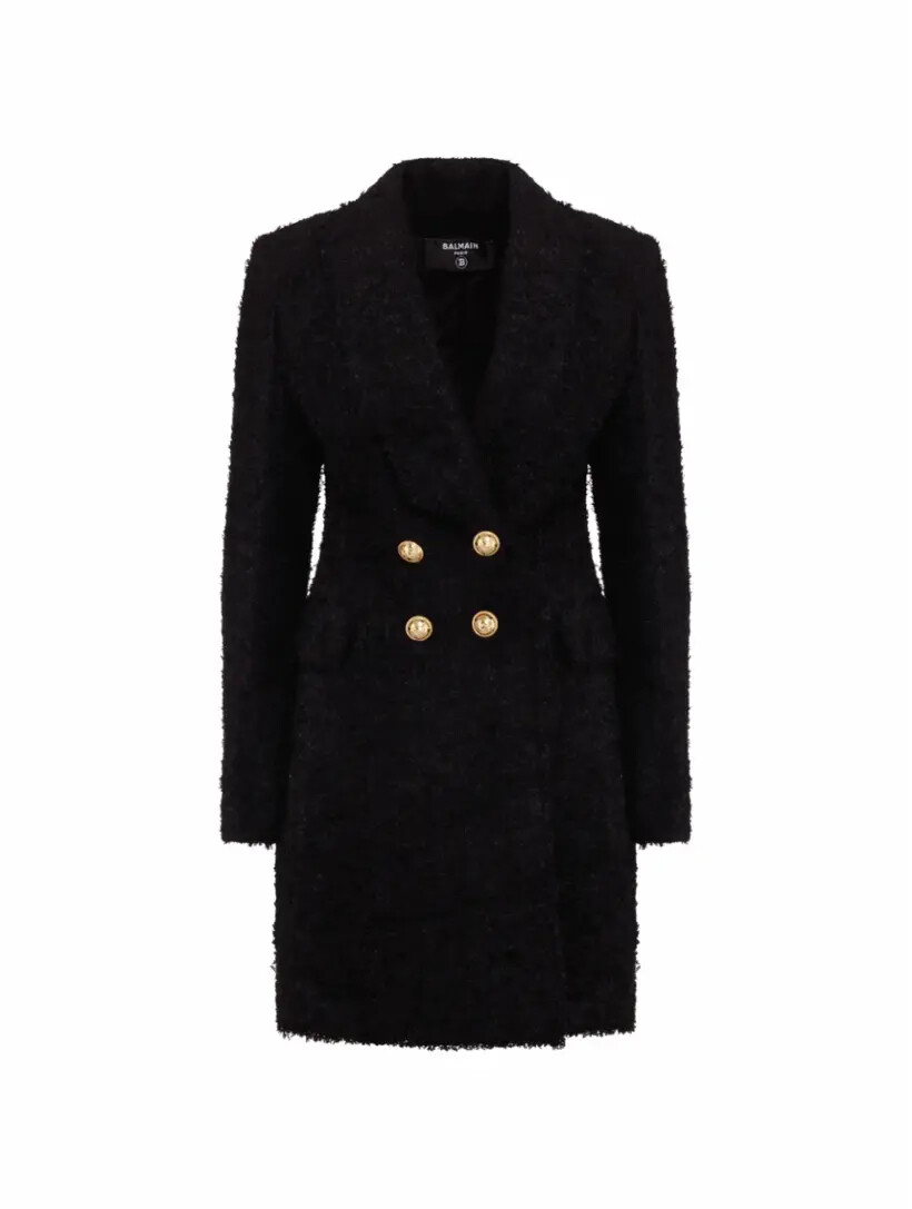 

Двубортное пальто из букле Balmain