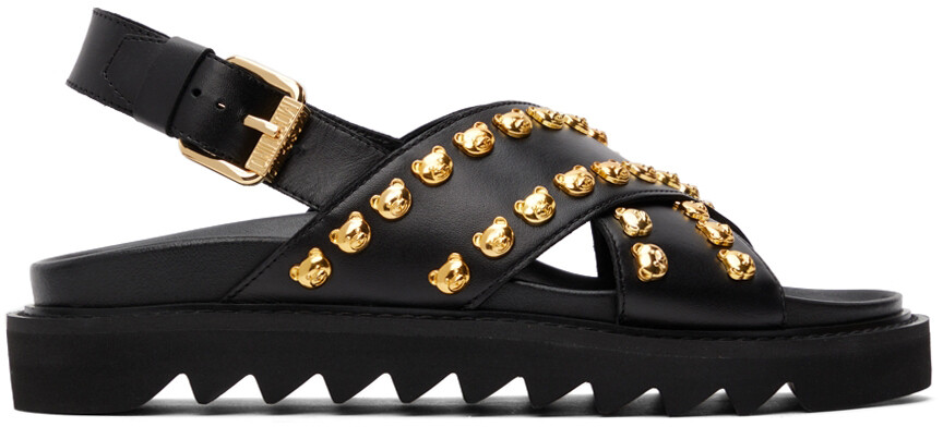 

Черные сандалии с заклепками Teddy Moschino