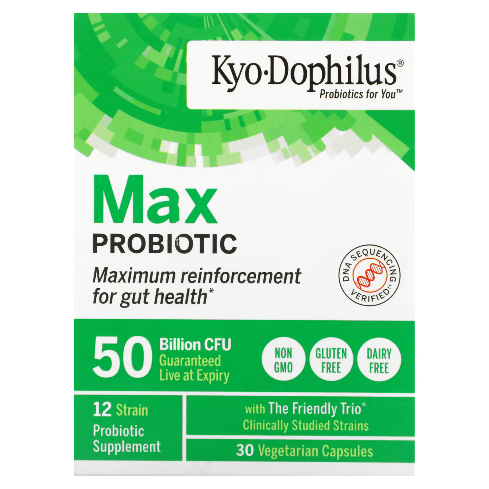 Kyolic, Kyo-Dophilus, пробиотик максимального действия, 50 млрд КОЕ, 30 вегетарианских капсул kyolic kyo dophilus более 50 пробиотиков 6 млрд кое 30 вегетарианских капсул