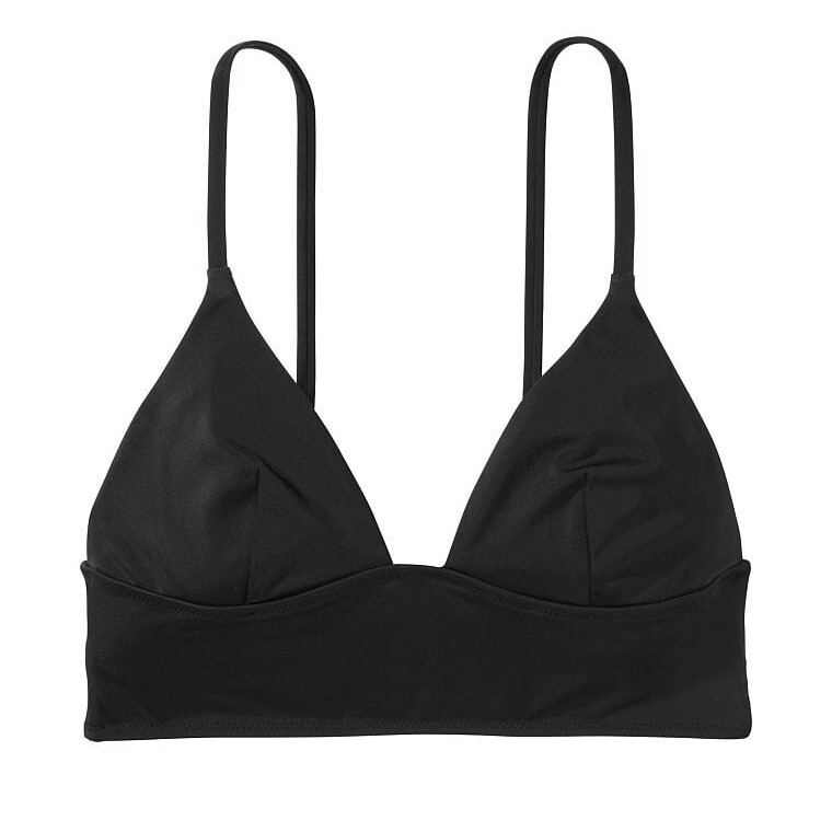 

Верх купальника Victoria's Secret Swim Mix-and-Match Longline Triangle, черный