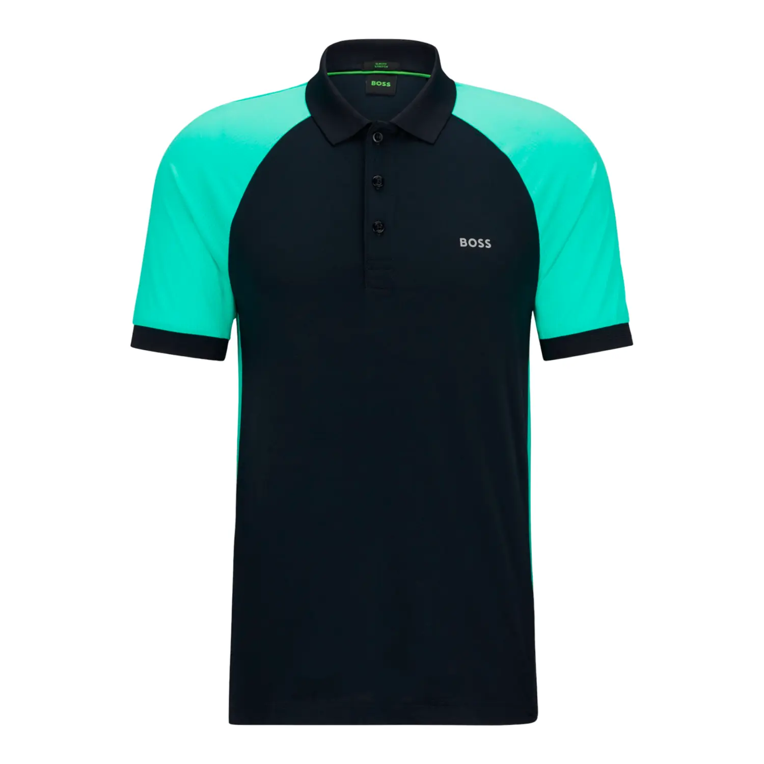 

Рубашка-поло Hugo Boss Performance-stretch Slim-fit With Color-blocking, темно-синий/зеленый