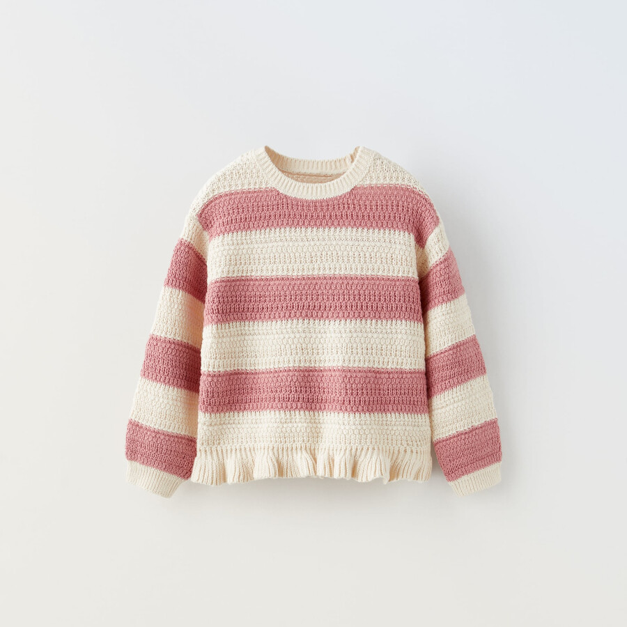 

Свитер для девочки Zara Striped Knit, розовый